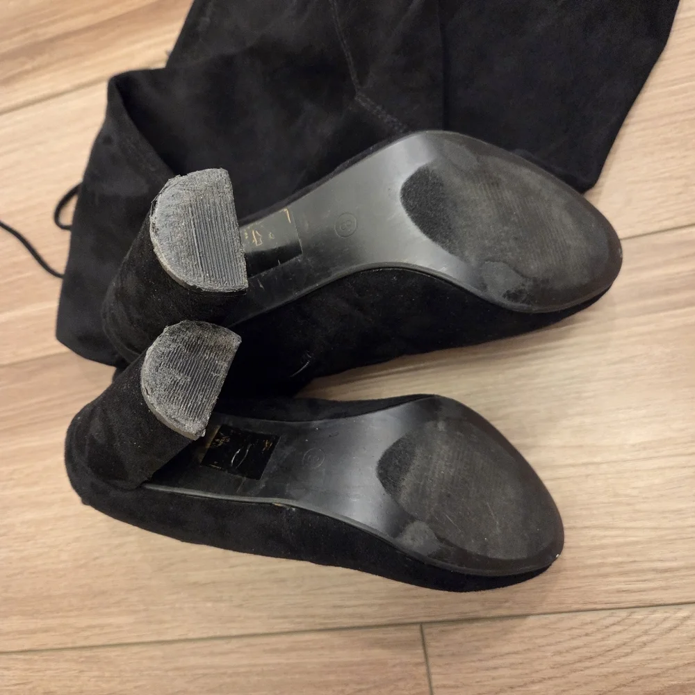 Jacobies Black Over-the-Knee Faux Suede Boots Size 8